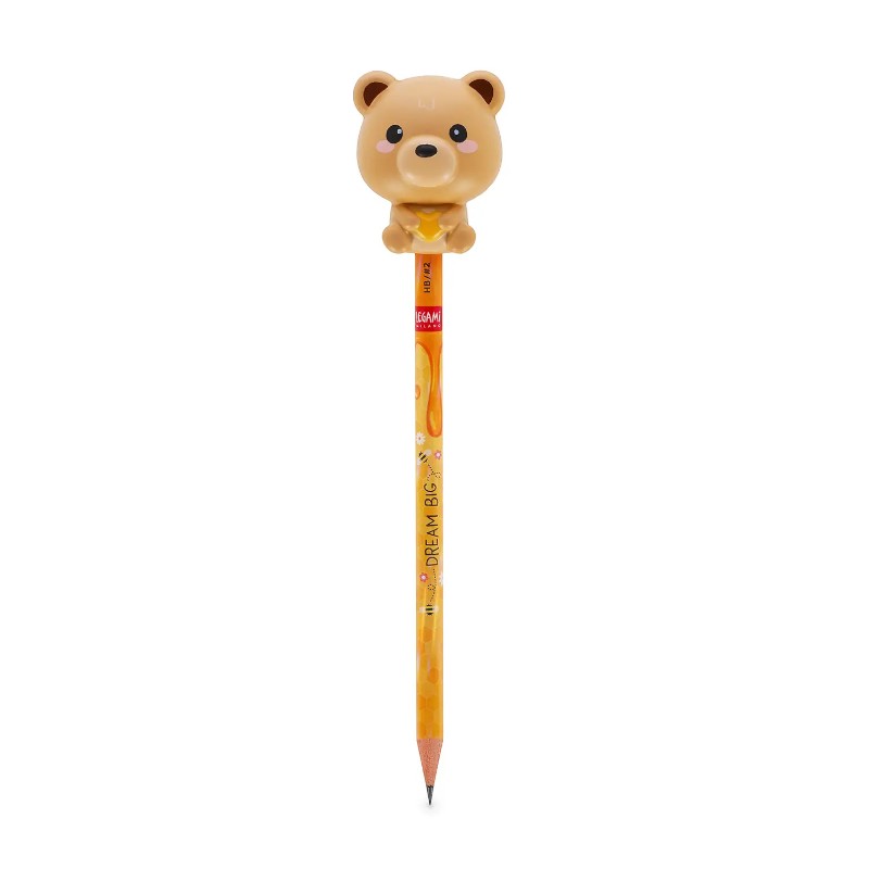 Matita HB Legami con squishy anti-stress — fusto decorato kawaii, topper morbido slow-rise, varianti ape, gatto, panda, unicorno e altri. 