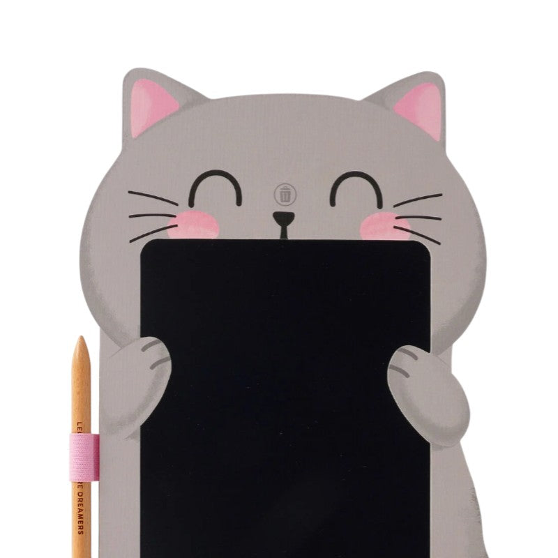 Lavagna magica Legami Gatto: tavoletta LCD 8 pollici con penna, tratto arcobaleno e tasto cancella, senza luce blu. Scoprila su Viano Shop!
