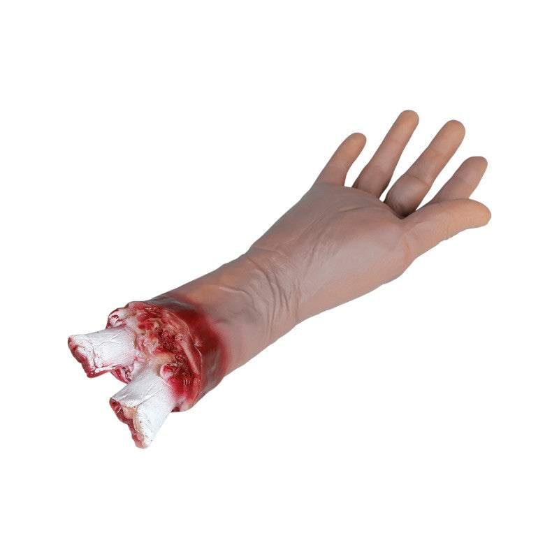 Mano mozzata horror 32 cm finta con effetto sangue realistico: decorazione di Halloween per scherzi, feste e case infestate. Su Viano Shop!
