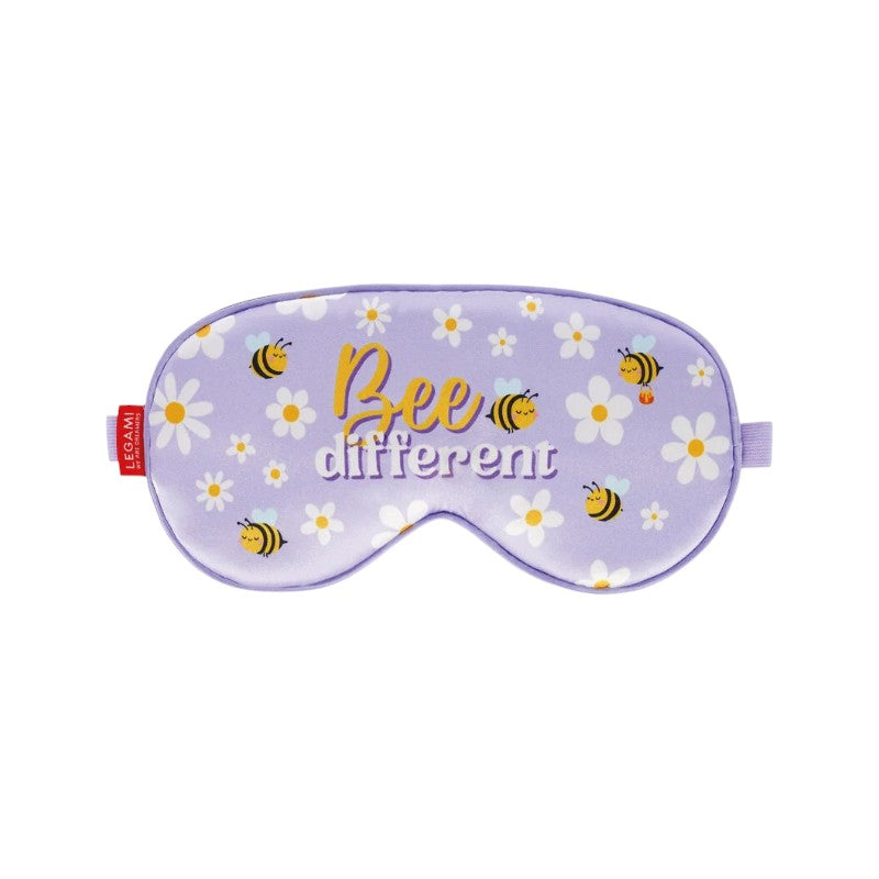 Mascherina per dormire Legami Bee Different Nap Queen lilla super morbida con api e margherite: per un sonno di bellezza. Su Viano Shop!