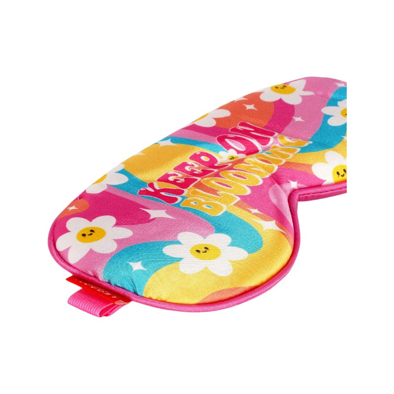 Mascherina per dormire Legami Keep on Blooming Nap Queen super morbida con arcobaleno e margherite groovy. Scoprila su Viano Shop!