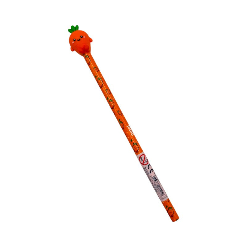 Matite HB kawaii I-Total Fresh Market: fusto glitter e topper 3D frutta e verdura. Da collezione, perfette per scuola e regalo originale per bambini!
