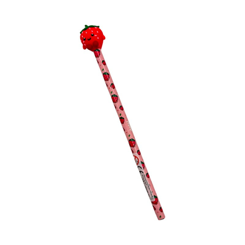 Matite HB kawaii I-Total Fresh Market: fusto glitter e topper 3D frutta e verdura. Da collezione, perfette per scuola e regalo originale per bambini!
