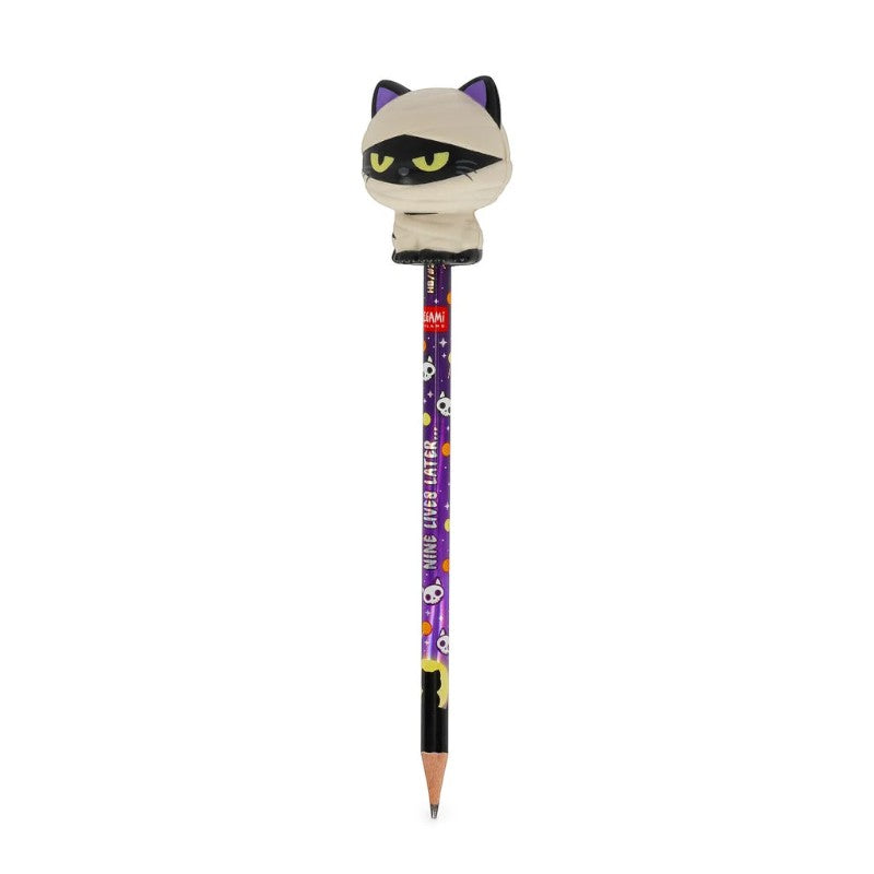 Matita HB Legami Gatto Mummia Spooky Vibes: topper squishy antistress, fusto Nine Lives Later. La matita Halloween da collezione! Scoprila