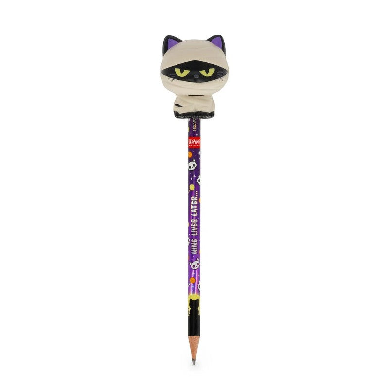 Matita HB Legami Gatto Mummia Spooky Vibes: topper squishy antistress, fusto Nine Lives Later. La matita Halloween da collezione! Scoprila