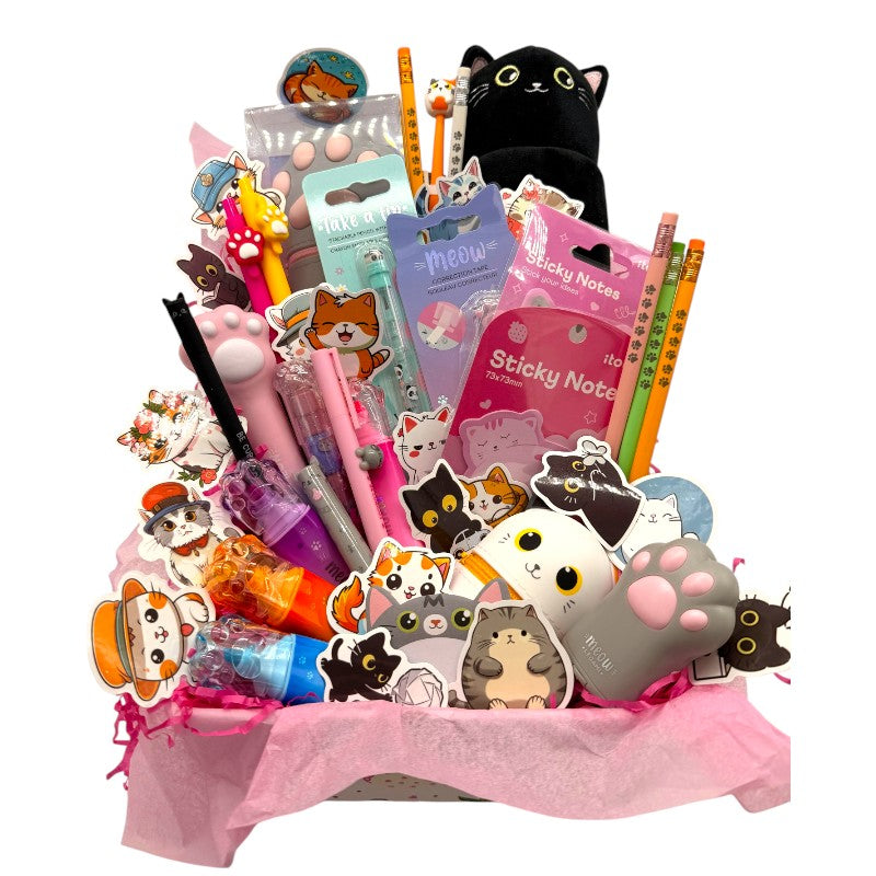 Maxi Box regalo gattino Viano Shop — 46 pezzi cartoleria kawaii Legami e I-Total a tema gatto, già confezionata. Il regalo più completo per cat lover.