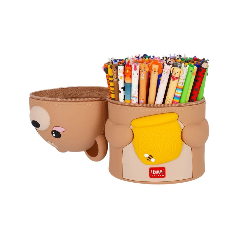 Portapenne kawaii Orsetto Legami in silicone: capienza oltre 100 penne, chiusura zip. Scopri il pot a crayons Super Kawaii Go Big! 
