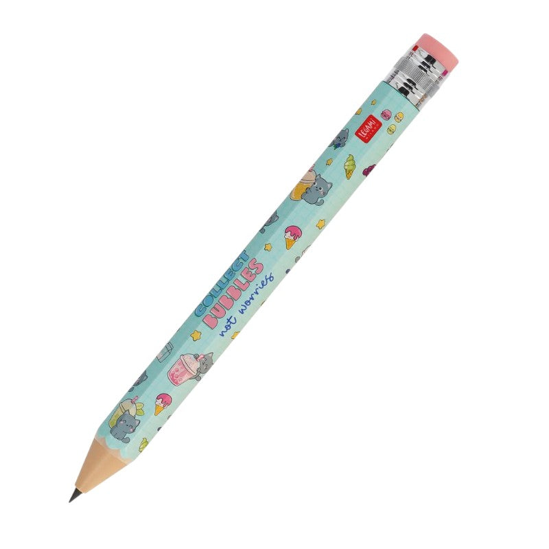 Matita Legami con gomma e fantasie kawaii: Collect Bubbles, Dream Big, Panda e Space Explorer per scuola e disegno. Su Viano Shop!