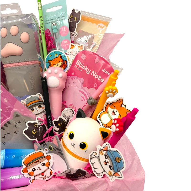 Mega Box regalo gattino Viano Shop — 36 pezzi cartoleria kawaii Legami e I-Total a tema gatto, già confezionata. Il regalo perfetto per ogni cat lover. 