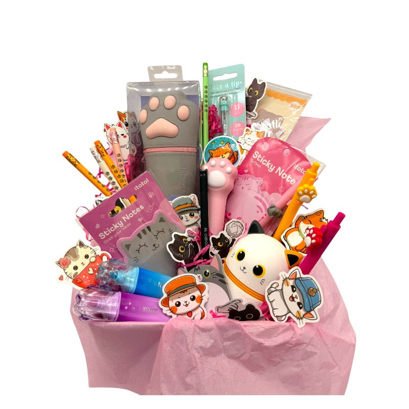 Mega Box regalo gattino Viano Shop — 36 pezzi cartoleria kawaii Legami e I-Total a tema gatto, già confezionata. Il regalo perfetto per ogni cat lover. 
