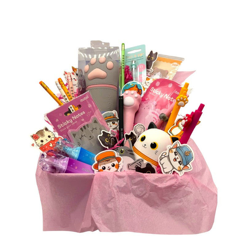 Mega Box regalo gattino Viano Shop — 36 pezzi cartoleria kawaii Legami e I-Total a tema gatto, già confezionata. Il regalo perfetto per ogni cat lover. 