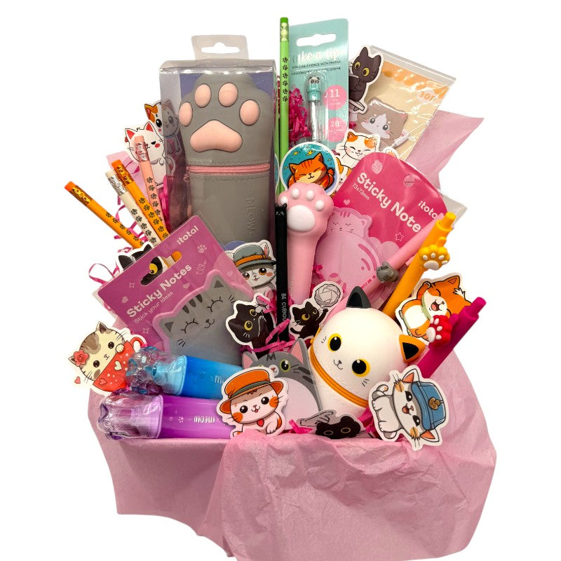 Mega Box regalo gattino Viano Shop — 36 pezzi cartoleria kawaii Legami e I-Total a tema gatto, già confezionata. Il regalo perfetto per ogni cat lover. 