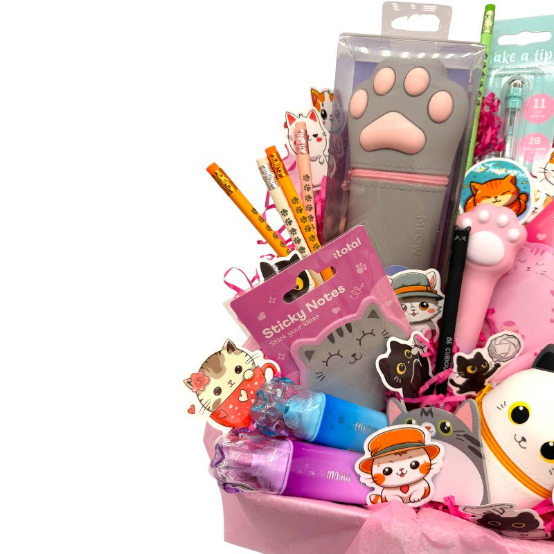 Mega Box regalo gattino Viano Shop — 36 pezzi cartoleria kawaii Legami e I-Total a tema gatto, già confezionata. Il regalo perfetto per ogni cat lover. 