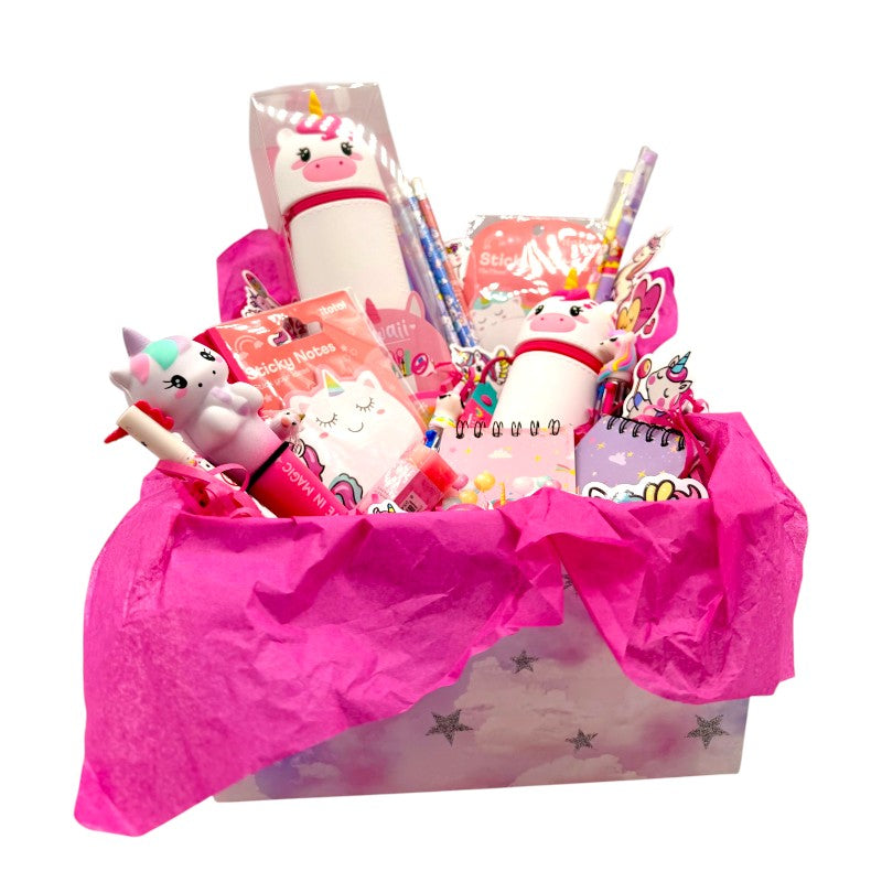 Mega Box Regalo Unicorno Viano Shop — 35 pezzi cartoleria kawaii Legami e I-Total, spedizione gratuita. Il regalo compleanno più magico per bambine. 