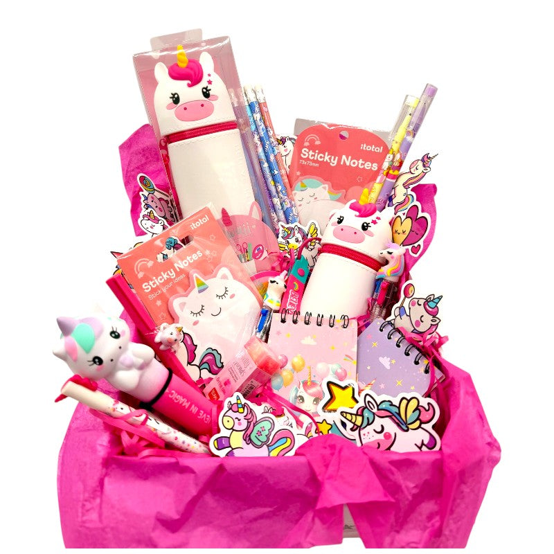 Mega Box Regalo Unicorno Viano Shop — 35 pezzi cartoleria kawaii Legami e I-Total, spedizione gratuita. Il regalo compleanno più magico per bambine. 