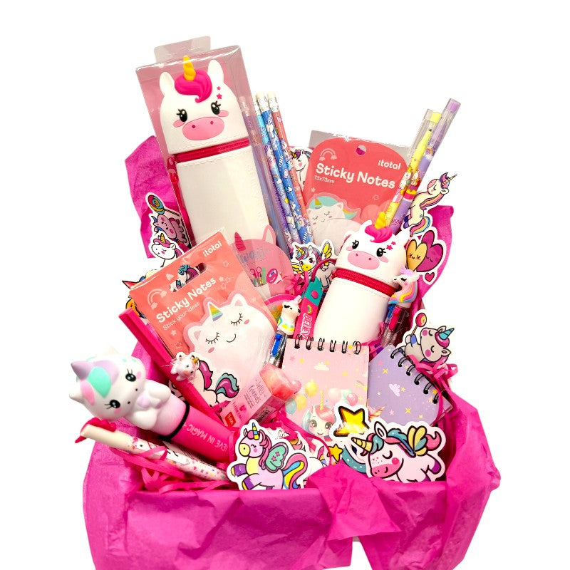 Mega Box Regalo Unicorno Viano Shop — 35 pezzi cartoleria kawaii Legami e I-Total, spedizione gratuita. Il regalo compleanno più magico per bambine. 