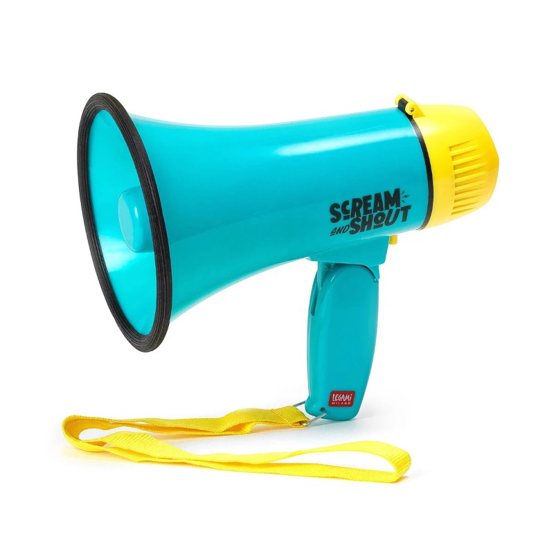 Megafono Legami Scream and Shout: amplifica la voce con funzione sirena integrata. Perfetto per feste, giochi e tifo. Scoprilo ora!