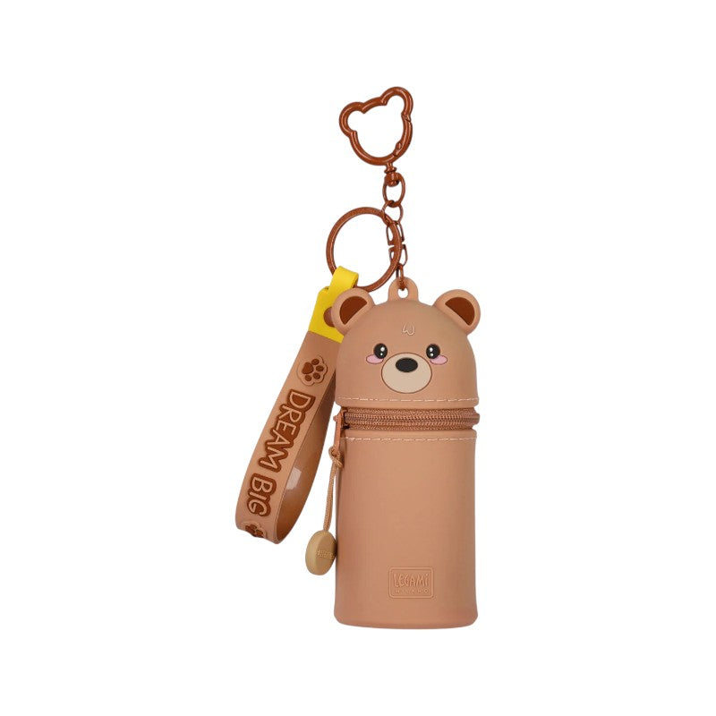 Mini astuccio portapenne kawaii con portachiavi da zaino a forma di orsetto