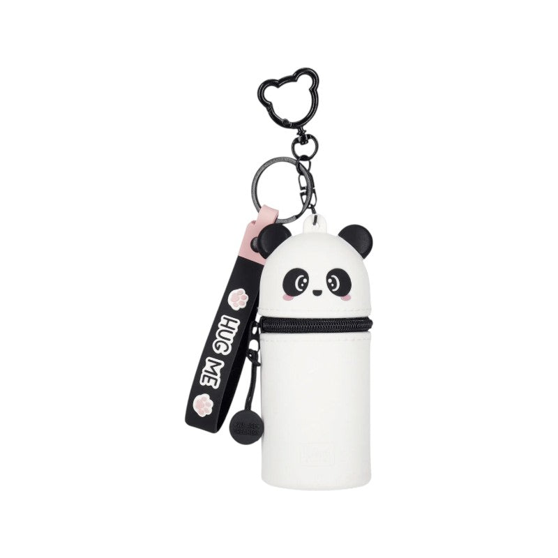 Mini astuccio portapenne kawaii a forma di panda con portachiavi da zaino