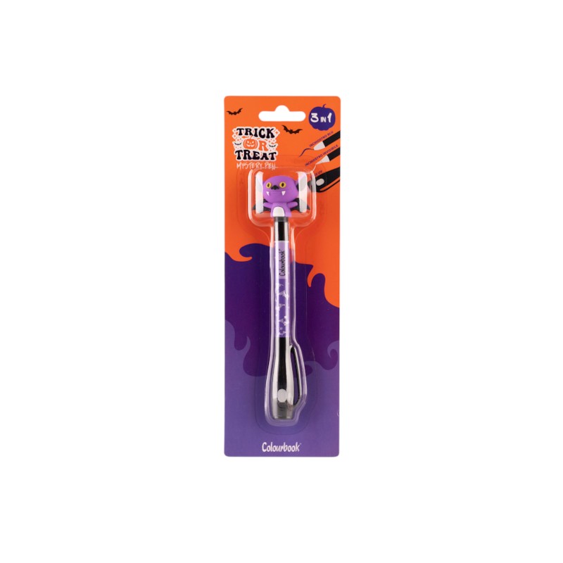 Mystery Pen Colourbook Trick or Treat: penna magica con inchiostro invisibile e luce UV per svelare messaggi segreti di Halloween. Su Viano Shop!