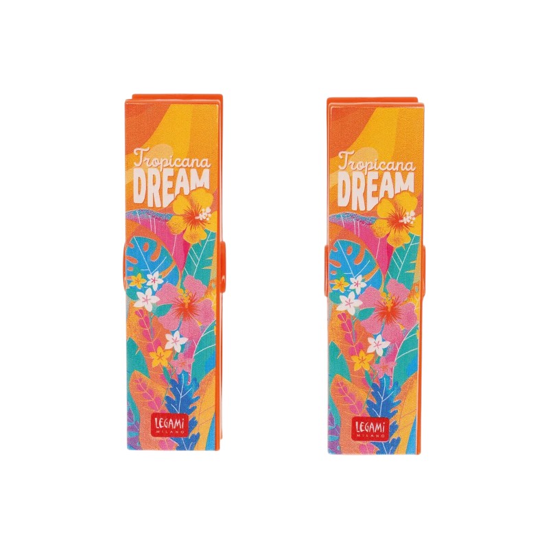Mollette ferma telo mare Legami Tropicana Dream: set 2 clip in plastica, design floreale tropicale coordinato. Pratiche per sdraio e lettino. Scoprile!
