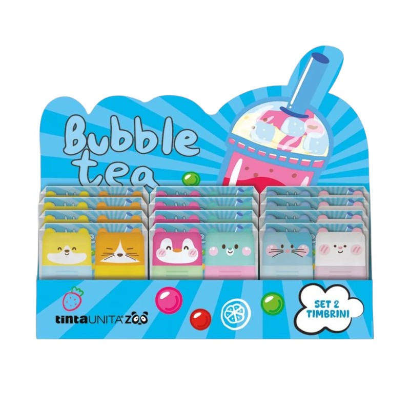 Set 2 timbrini roller decorativi tinta unita collezione bubble tea, 3 colori diversi disponibili