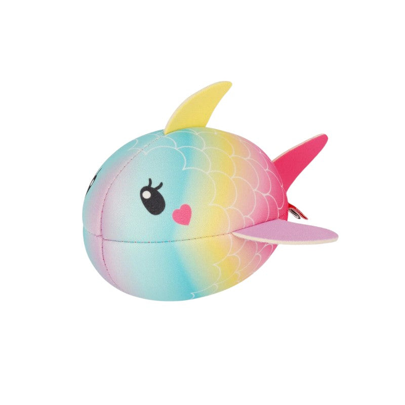 Palla galleggiante Legami Unicorn Fish: pesciolino arcobaleno in neoprene, 17x13cm, 74g. Non affonda mai, facile da afferrare. Giocattolo acquatico magico!
