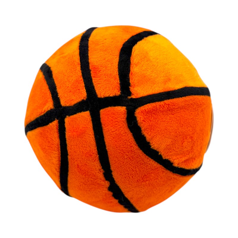Cuscino squishy pallone basket I-Total: memory form morbidissimo, pelo soft arancione e nero. Regalo originale e antistress per appassionati di basket!
