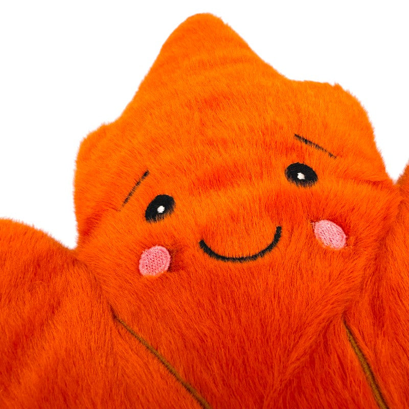 Cuscino peluche Foglia d'Acero 48cm: design kawaii autunnale, morbido peluche, disponibile in marrone e arancione. Scoprilo ora! 
