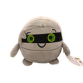 Peluche Halloween Mummia 17x22cm: design kawaii con bende e occhietti glitterati, morbido e coccoloso. Il pupazzo perfetto per Halloween!