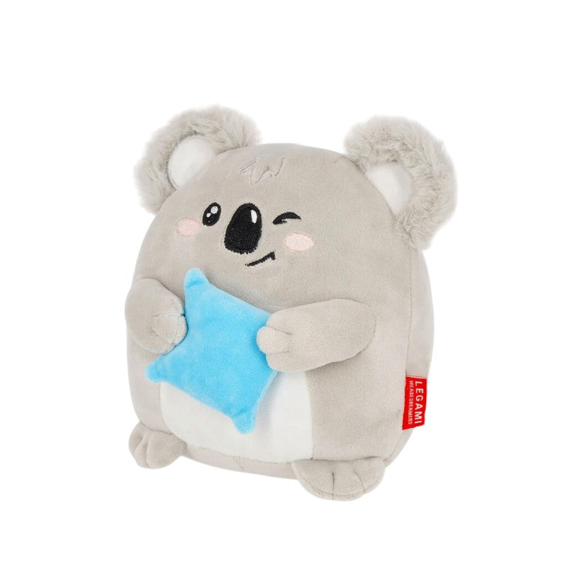 Peluche Legami Koala morbidissimo con cuscino azzurro e musetto ricamato: tenero e paffuto, idea regalo kawaii. Su Viano Shop!
