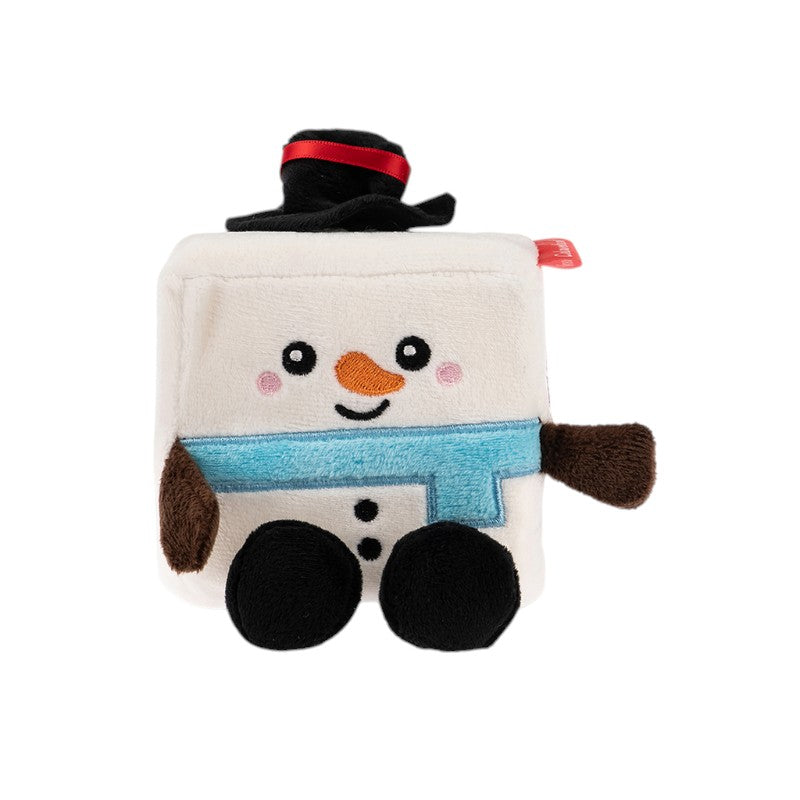 Peluche natalizio Colourbook a forma di cubo: albero di Natale, Babbo Natale o pupazzo di neve morbidi e kawaii. Su Viano Shop!