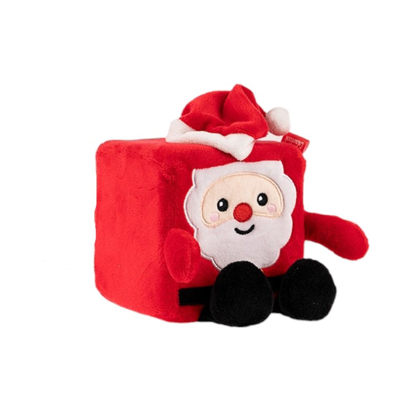 Peluche natalizio Colourbook a forma di cubo: albero di Natale, Babbo Natale o pupazzo di neve morbidi e kawaii. Su Viano Shop!