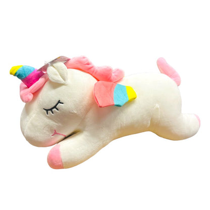 Bellissimo e morbidissimo peluche a forma di unicorno sdraiato