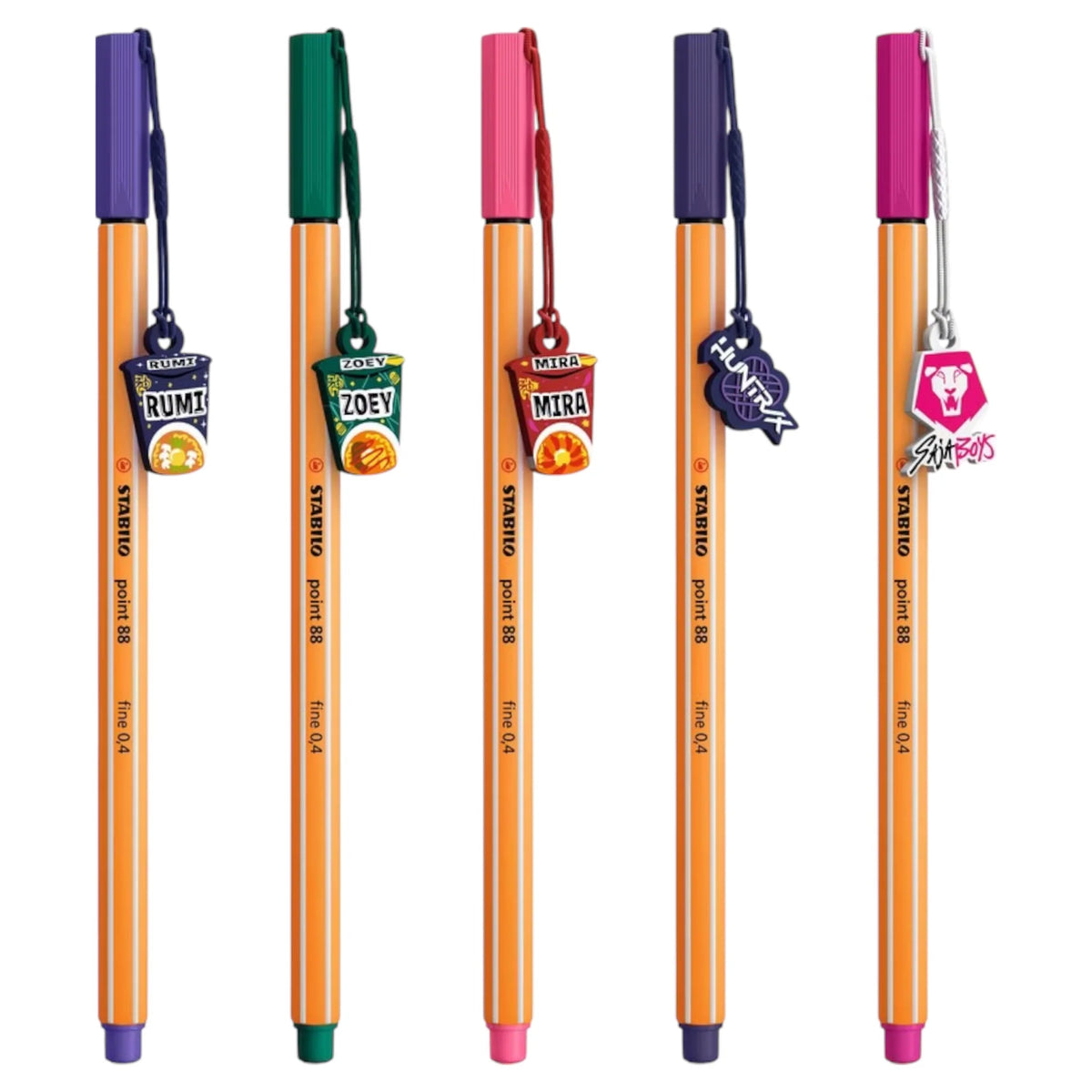 Fineliner STABILO point 88 KPop Demon Hunters con charm del tuo personaggio preferito, punta 0,4 mm per scrittura precisa. Scoprila su Viano Shop!
