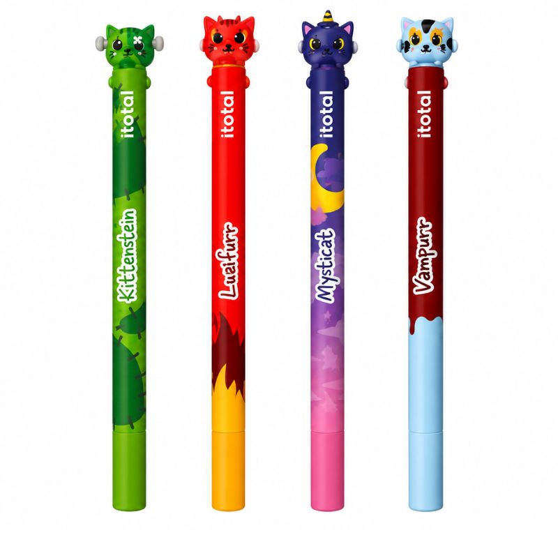 Penna cancellabile iTotal Climby Halloween: topper 3D gattino travestito, inchiostro cancellabile. La penna kawaii da collezione! Scoprila