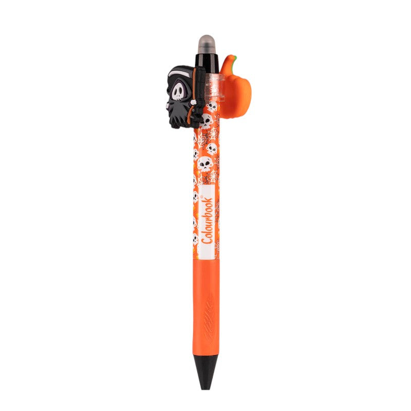 Penna gel cancellabile Colourbook Trick or Treat con topper Halloween che gira a 360°, inchiostro blu. Scoprila su Viano Shop!