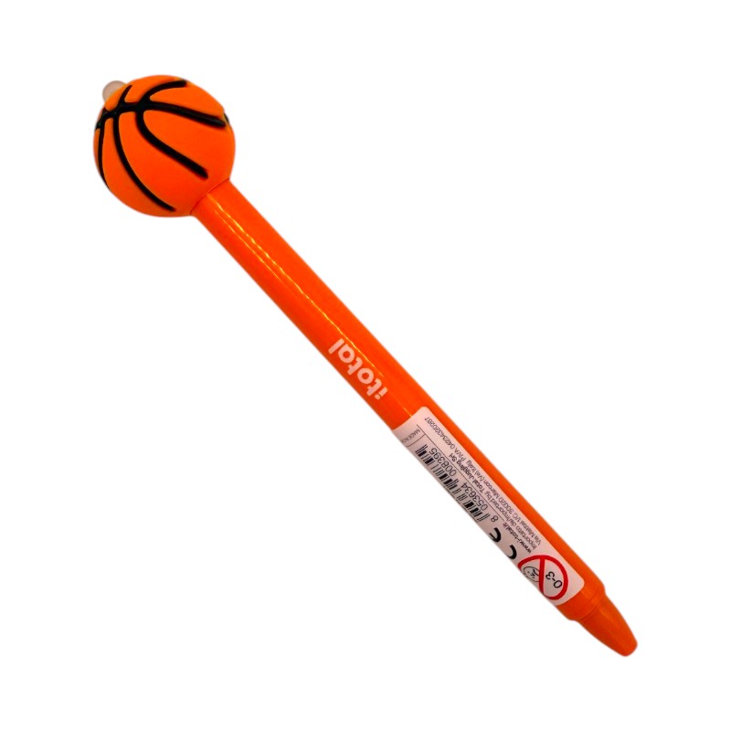 Penne cancellabili sport I-Total: topper 3D pallone in silicone, inchiostro blu. Calcio, basket, tennis e volley. Regalo originale per bambini sportivi!
