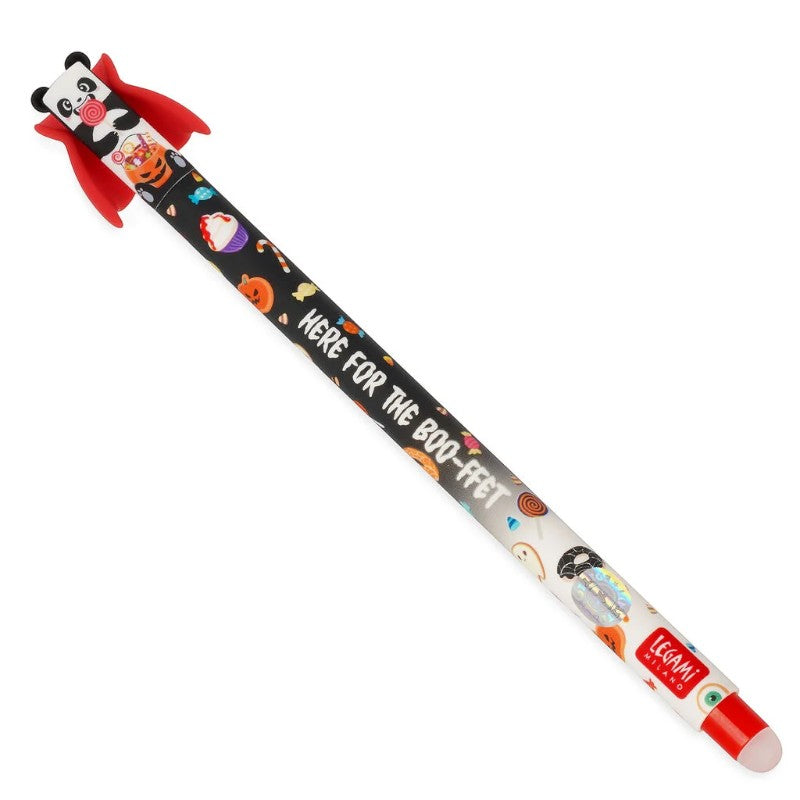 Penna cancellabile Legami Spooky Party Collection: blind box a sorpresa, topper panda glow in the dark. 1 su 25 è Gold Edition! Scoprila