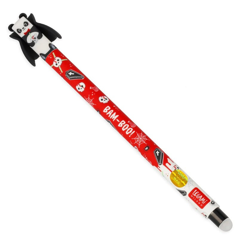 Penna cancellabile Legami Spooky Party Collection: blind box a sorpresa, topper panda glow in the dark. 1 su 25 è Gold Edition! Scoprila