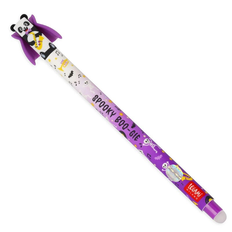 Penna cancellabile Legami Spooky Party Collection: blind box a sorpresa, topper panda glow in the dark. 1 su 25 è Gold Edition! Scoprila