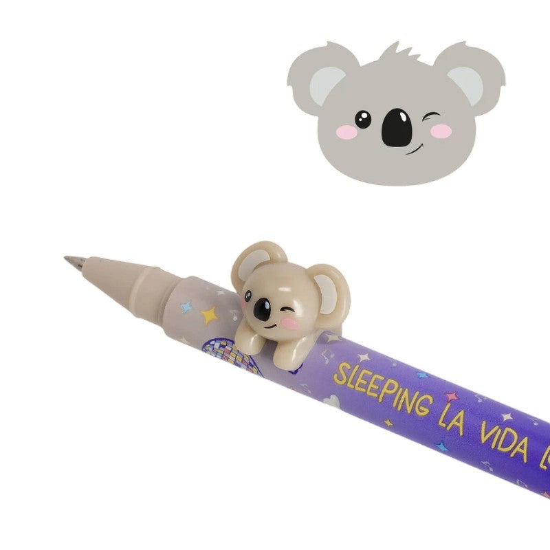 Penna gel Legami Koala Sleeping La Vida Loca con koala in rilievo sul fusto: kawaii per scuola, appunti e ufficio. Su Viano Shop!