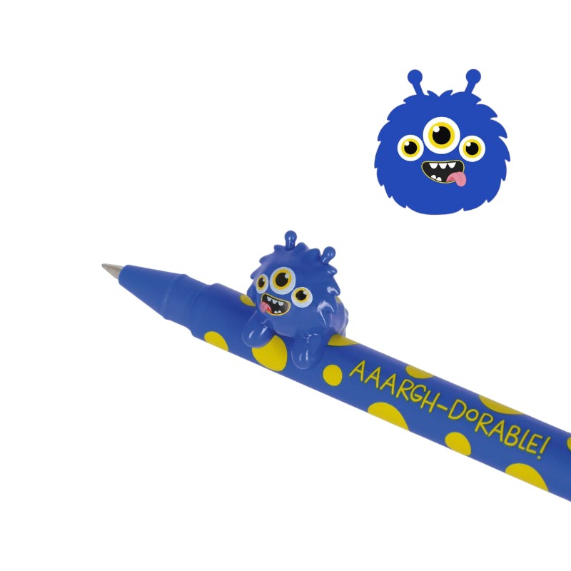 Bellissima penna a gel Legami Lovely Friends con animaletto rimovibile 3D a forma di mostro