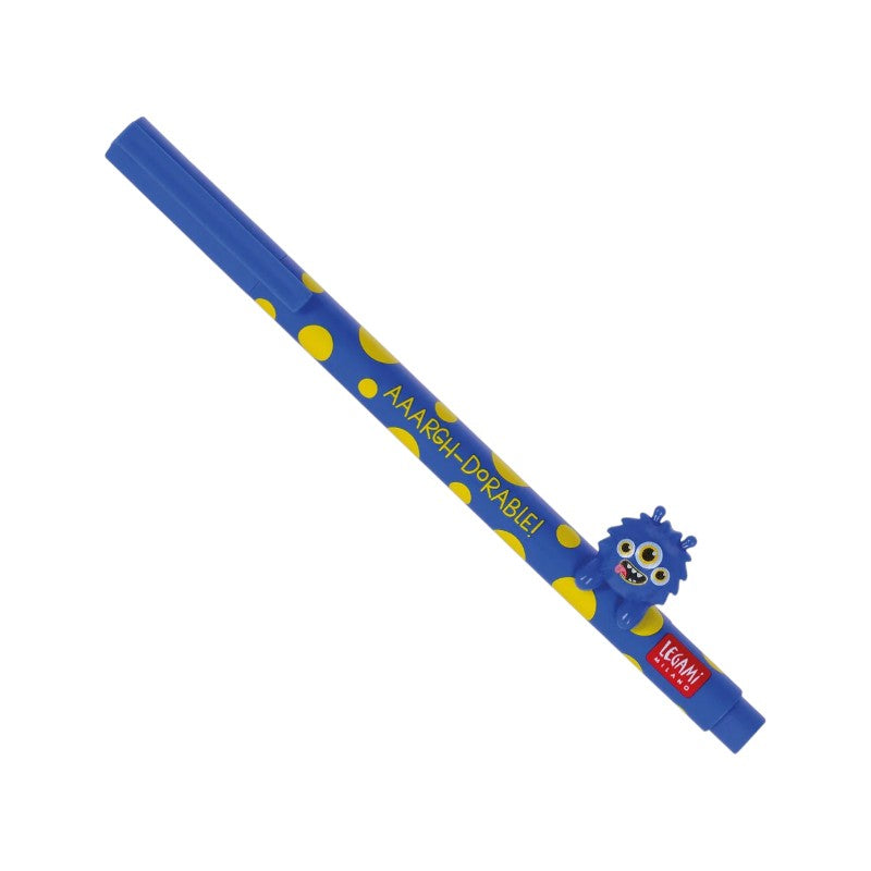 Bellissima penna a gel Legami Lovely Friends con animaletto rimovibile 3D a forma di mostro