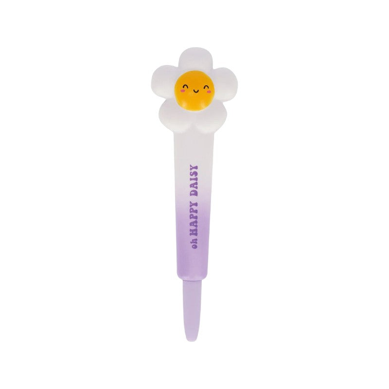 Penna squishy Legami Margherita Oh Happy Daisy: topper antistress, inchiostro nero. La penna kawaii floreale da collezione! Scoprila