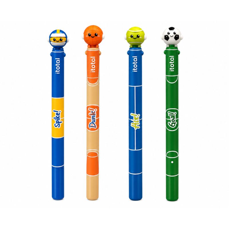 Penna cancellabile iTotal Climby Sport: topper 3D pallone kawaii, inchiostro cancellabile. La penna da collezione sportiva! Scoprila