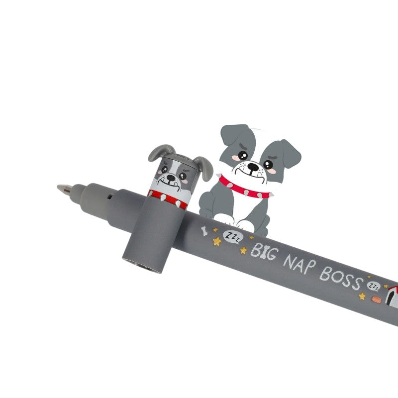 Penne cancellabili Legami Fur-ever Friends: 3 penne con topper cagnolini 3D, inchiostro rosso blu nero, punta 0,7mm, ricaricabili. Limited edition kawaii!
