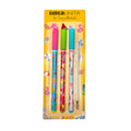 Set 3 penne cancellabili Tinta Unita Hello Summer Beach: tappi fenicottero, anguria e infradito, refill incluso. Limited edition estiva