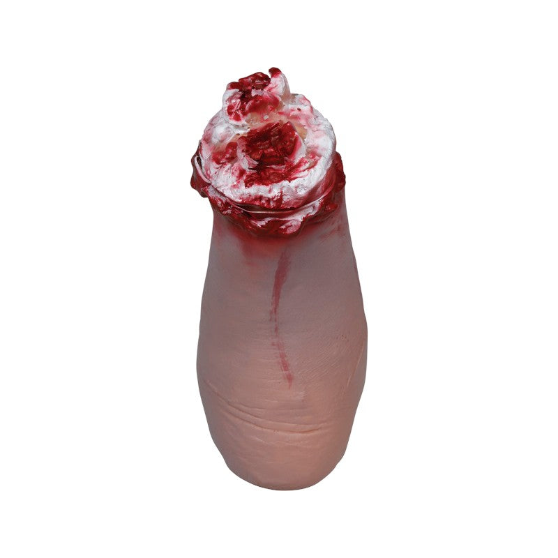 Piede mozzato finto di Halloween con effetto sangue realistico: decorazione horror per scherzi, feste a tema e case infestate. Su Viano Shop!