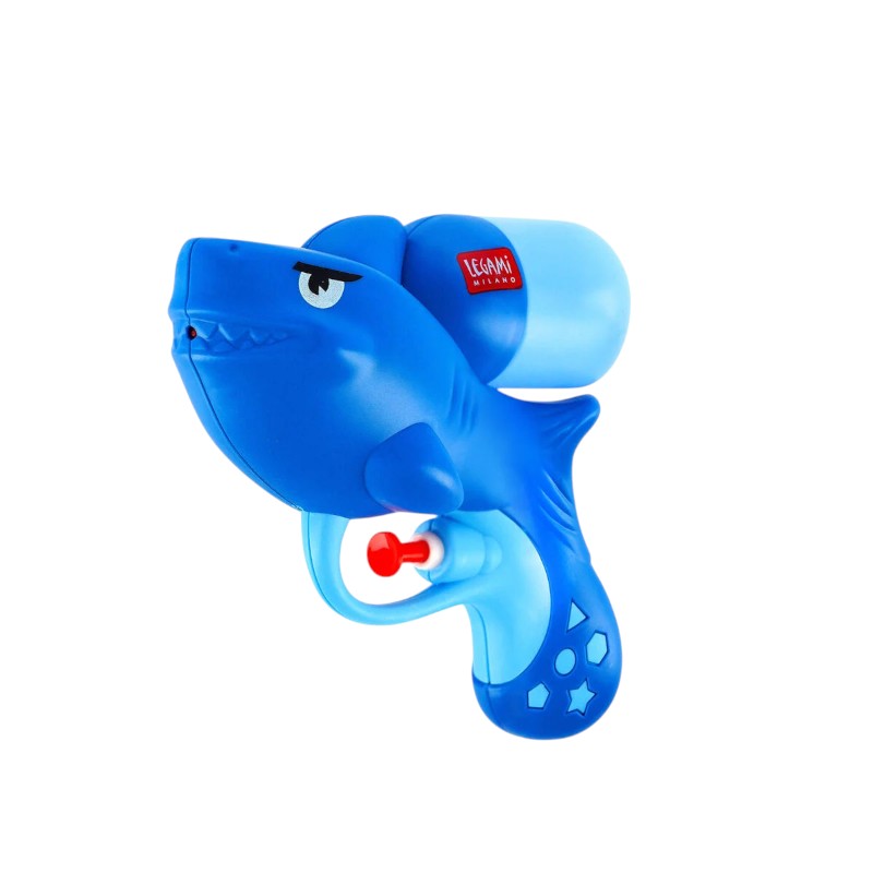 Pistola acqua Legami Shark: squalo 3D blu con denti, serbatoio 50ml, getto 2,5m. Per bambini 3+. Il giocattolo estivo più adrenalinico di spiaggia e giardino!
